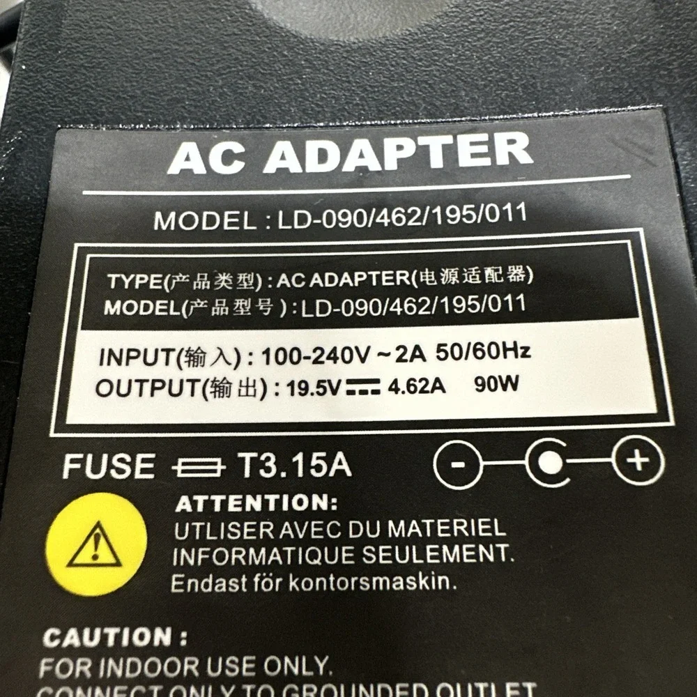 AC Adapter‎ LD-090/462/195/002 Power Supply Charger Dell Replacement